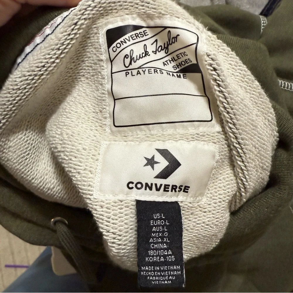 Converse x Patta Gold Pullover Olive Green Standard Hoodie Unisex Collab NEW L - Picture 10 of 10